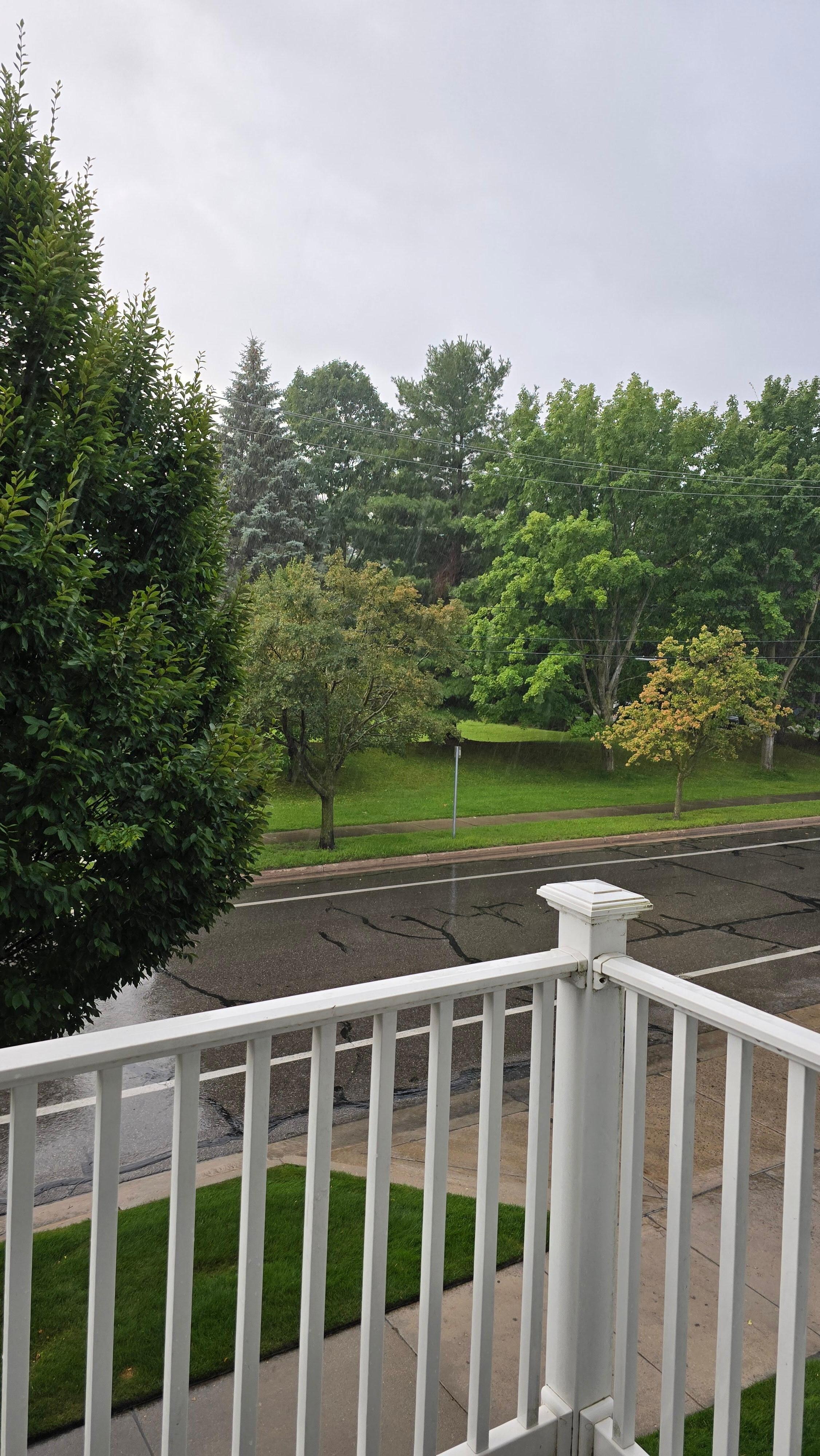 Looking out of the balcony at the park.