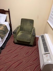 Greasy and Dirty Chair in room 142 along with someone’s condom box proof room was never properly cleaned. Or inspected by management making sure there rooms were in satisfactory condition