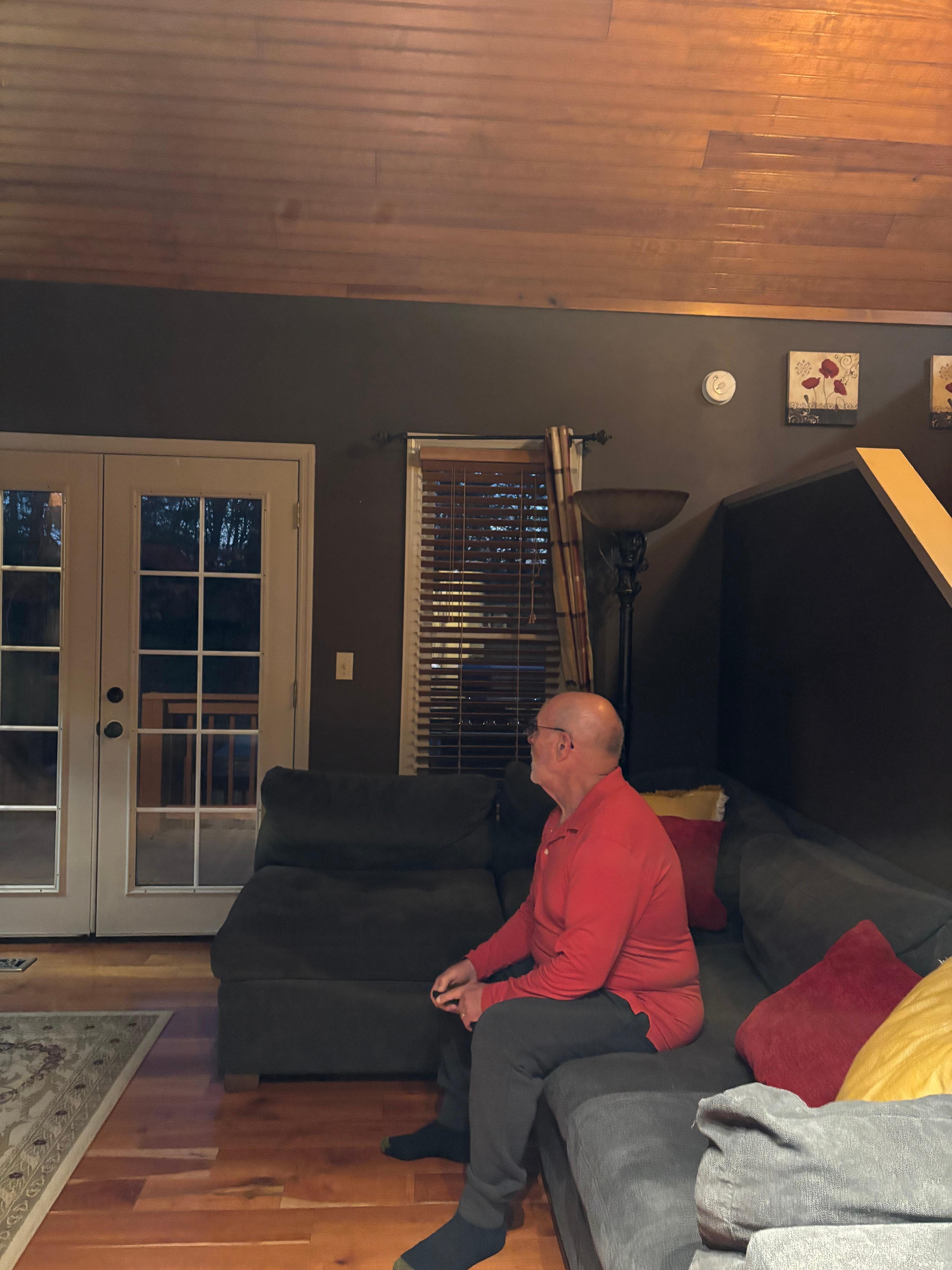 Hubby relaxing getting ready to watch some TV