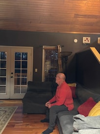 Hubby relaxing getting ready to watch some TV