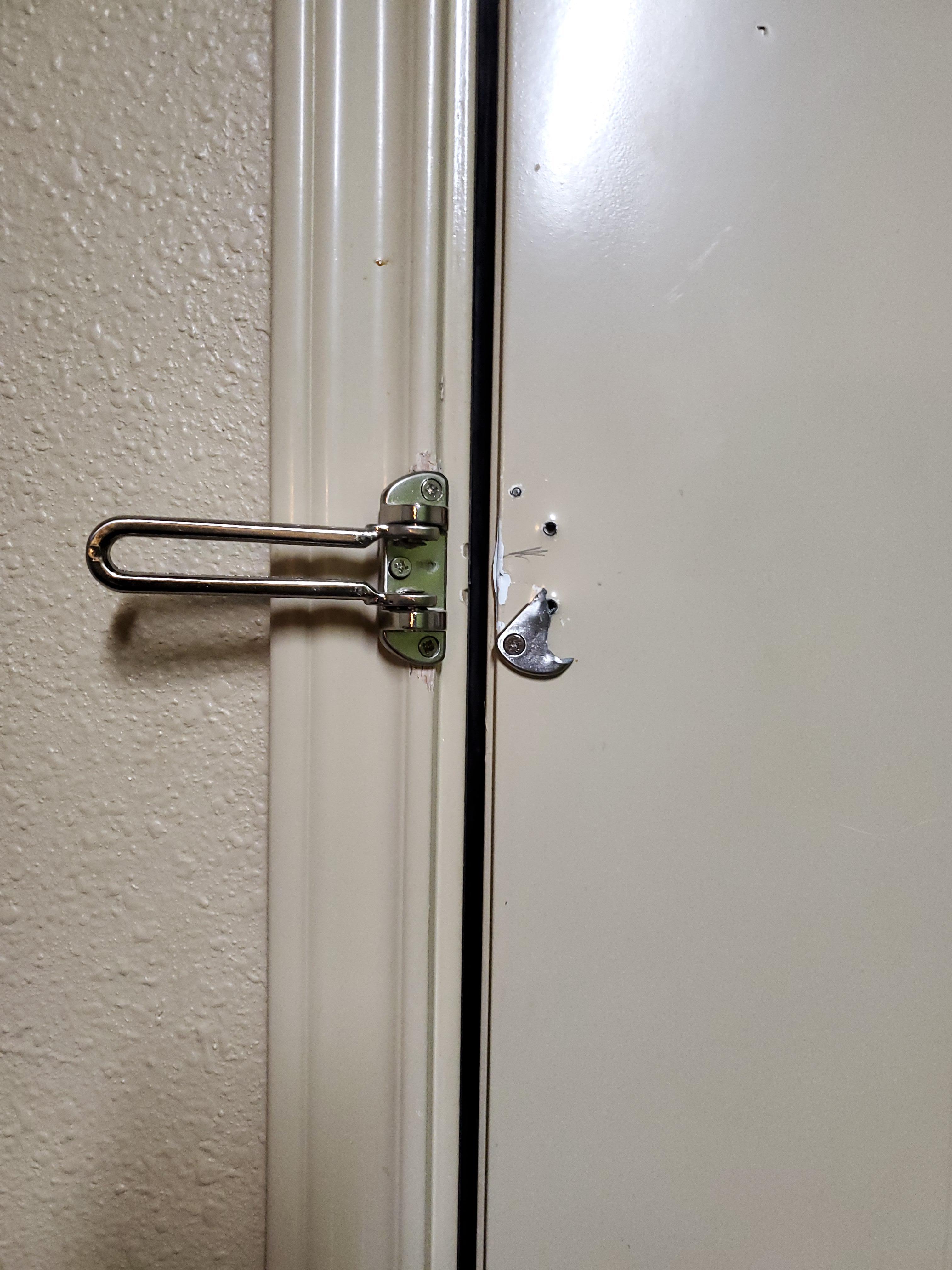 Broken & missing security lock.