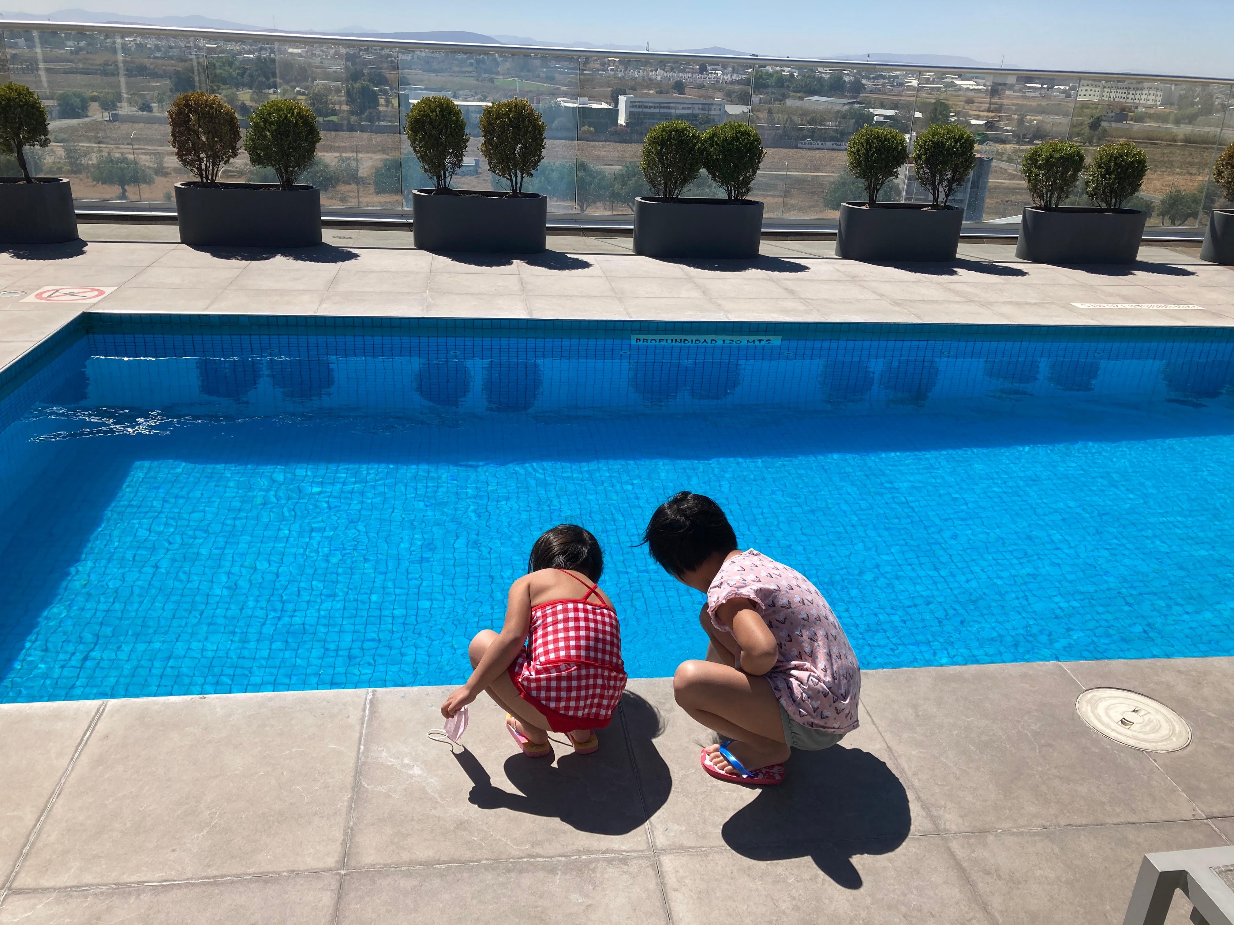 They enjoyed the clean pool!