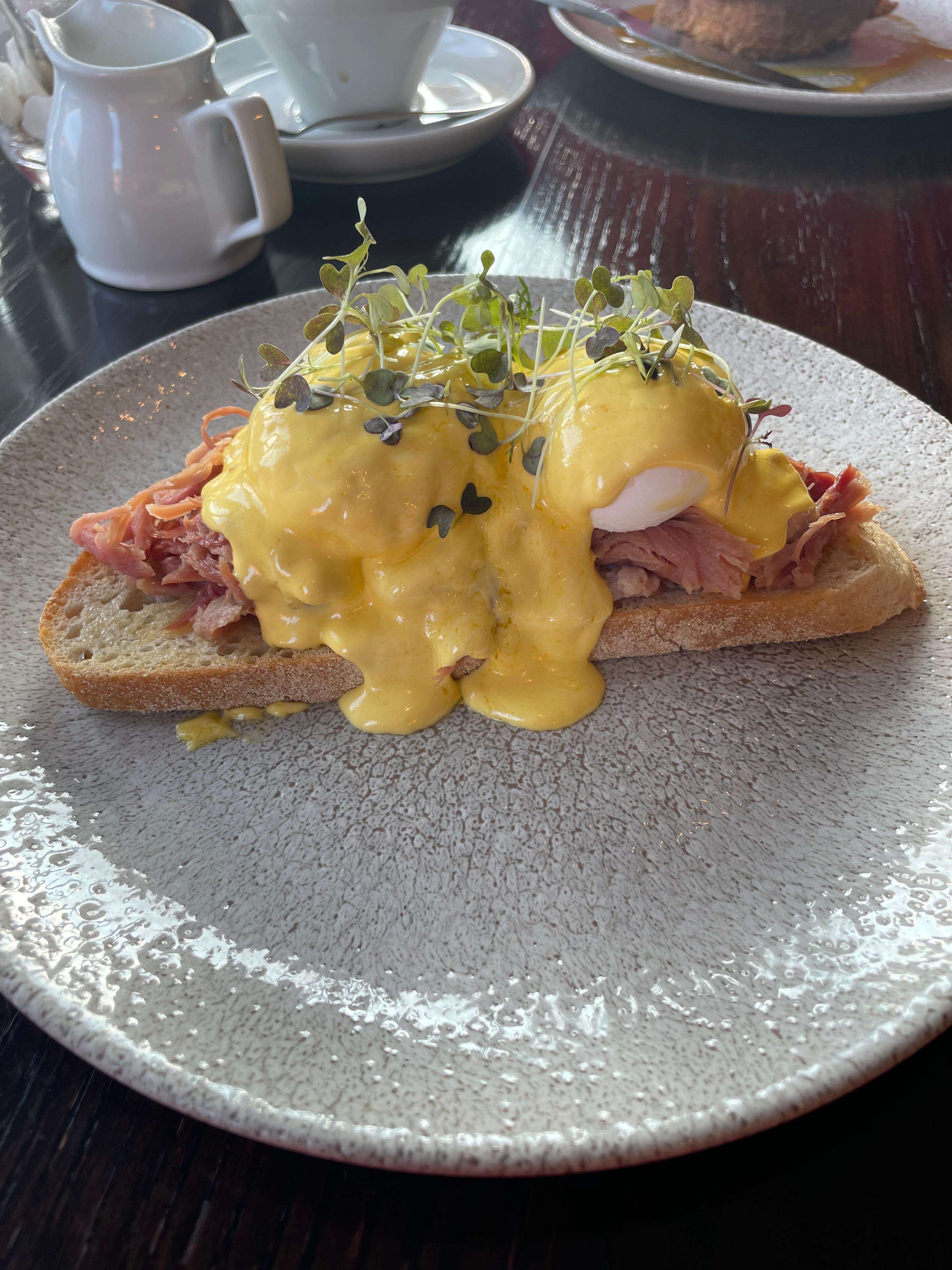 Eggs Benedict for breakfast-YUM!