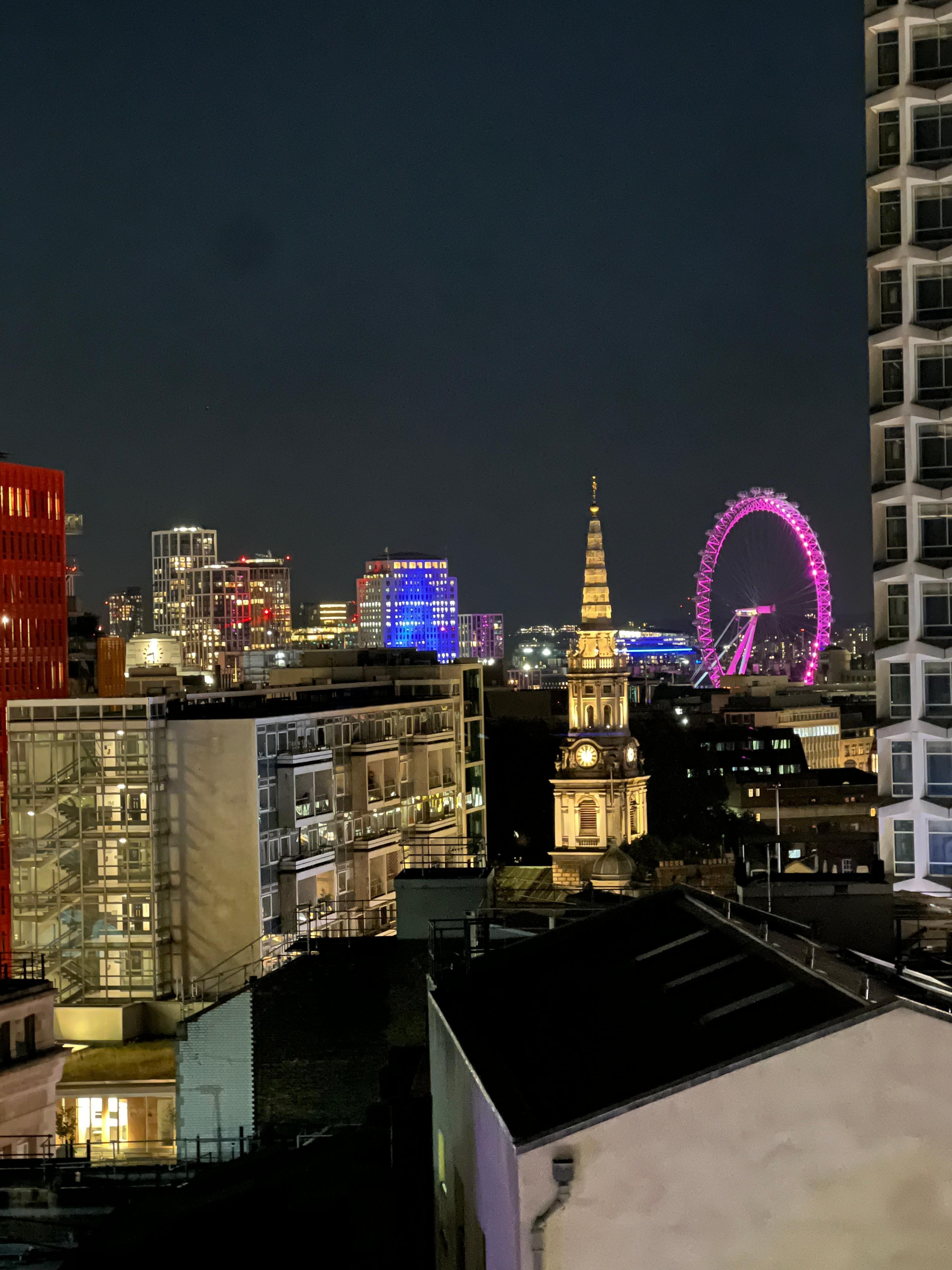 毎朝毎夜見えた廊下からの景色。ロンドンアイが見えるのは嬉しい。