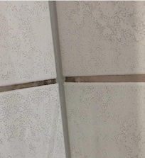 Extremely dirty hotel shower wall The first checked in room I had