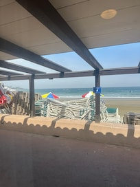 The view from my oceanfront window after I asked staff to remove the chairs and tables.