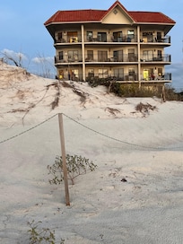 View of the building from the beach