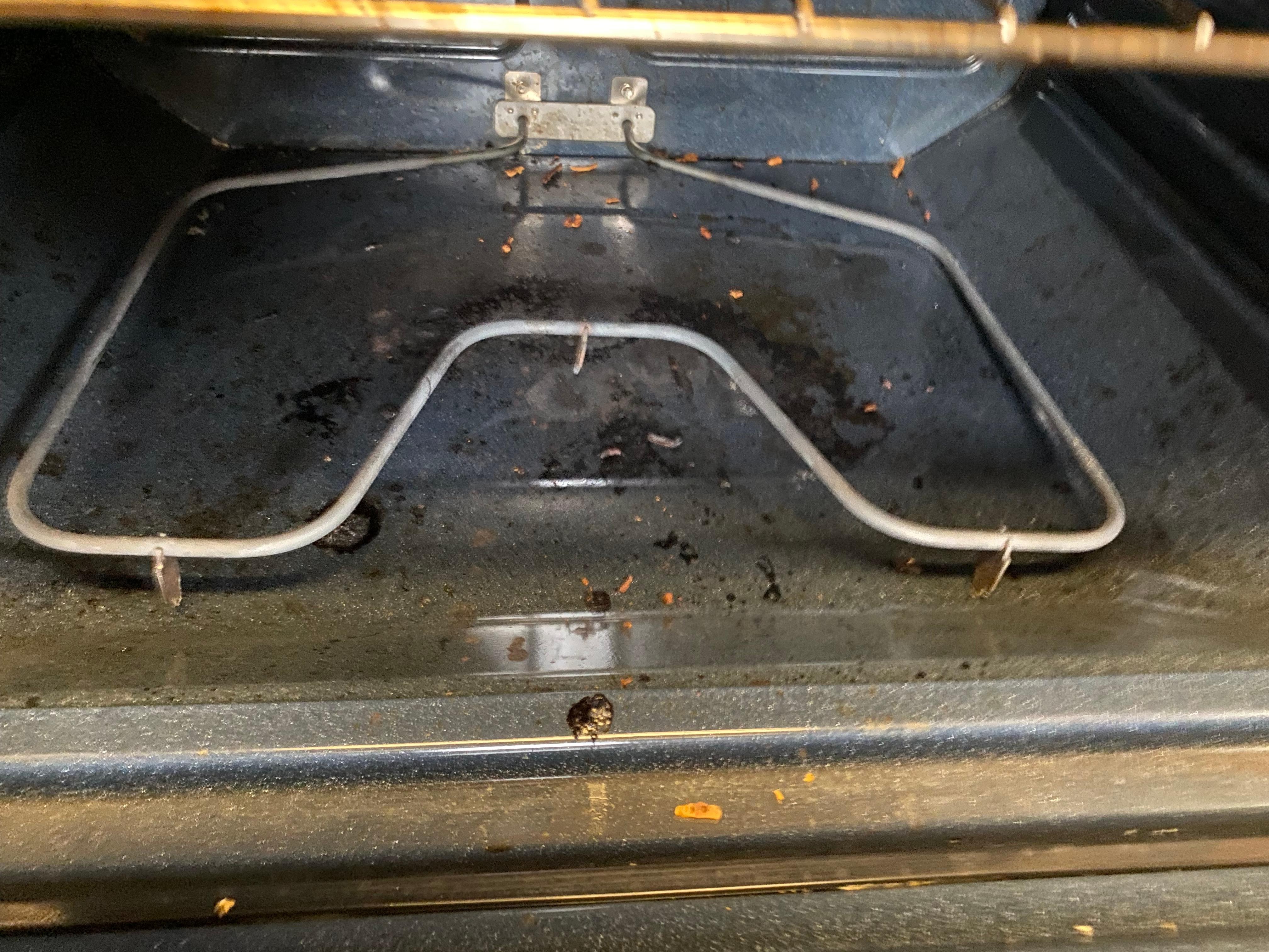 Dirty oven before use