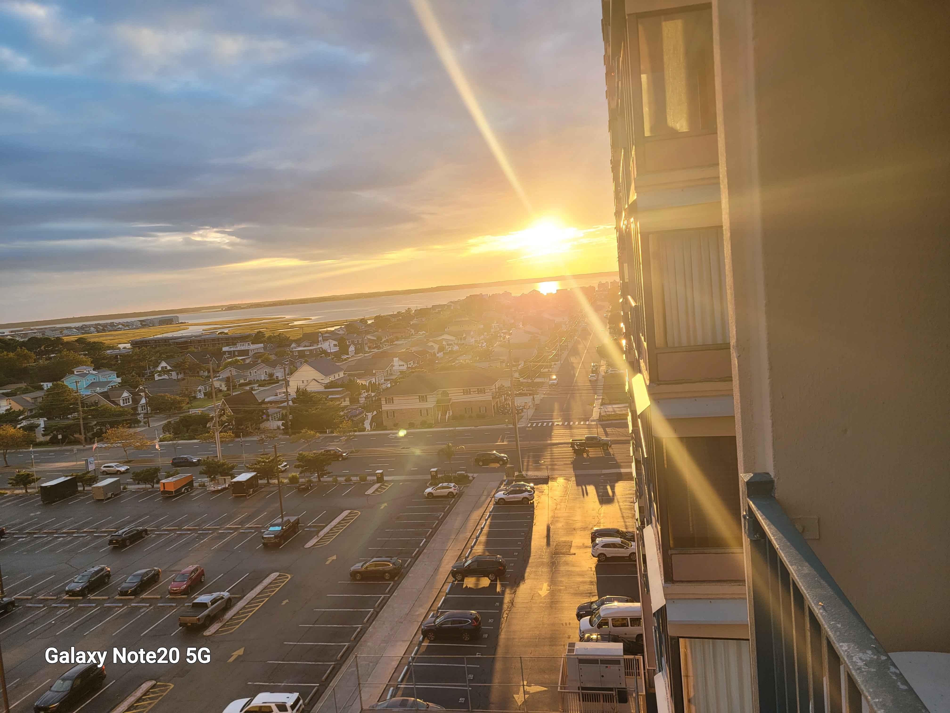 The sunset off the balcony. A little hard to capture but lol I death grip on my phone to get it lol
