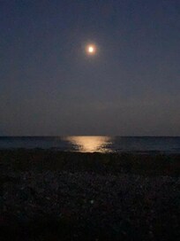 Moon over lake