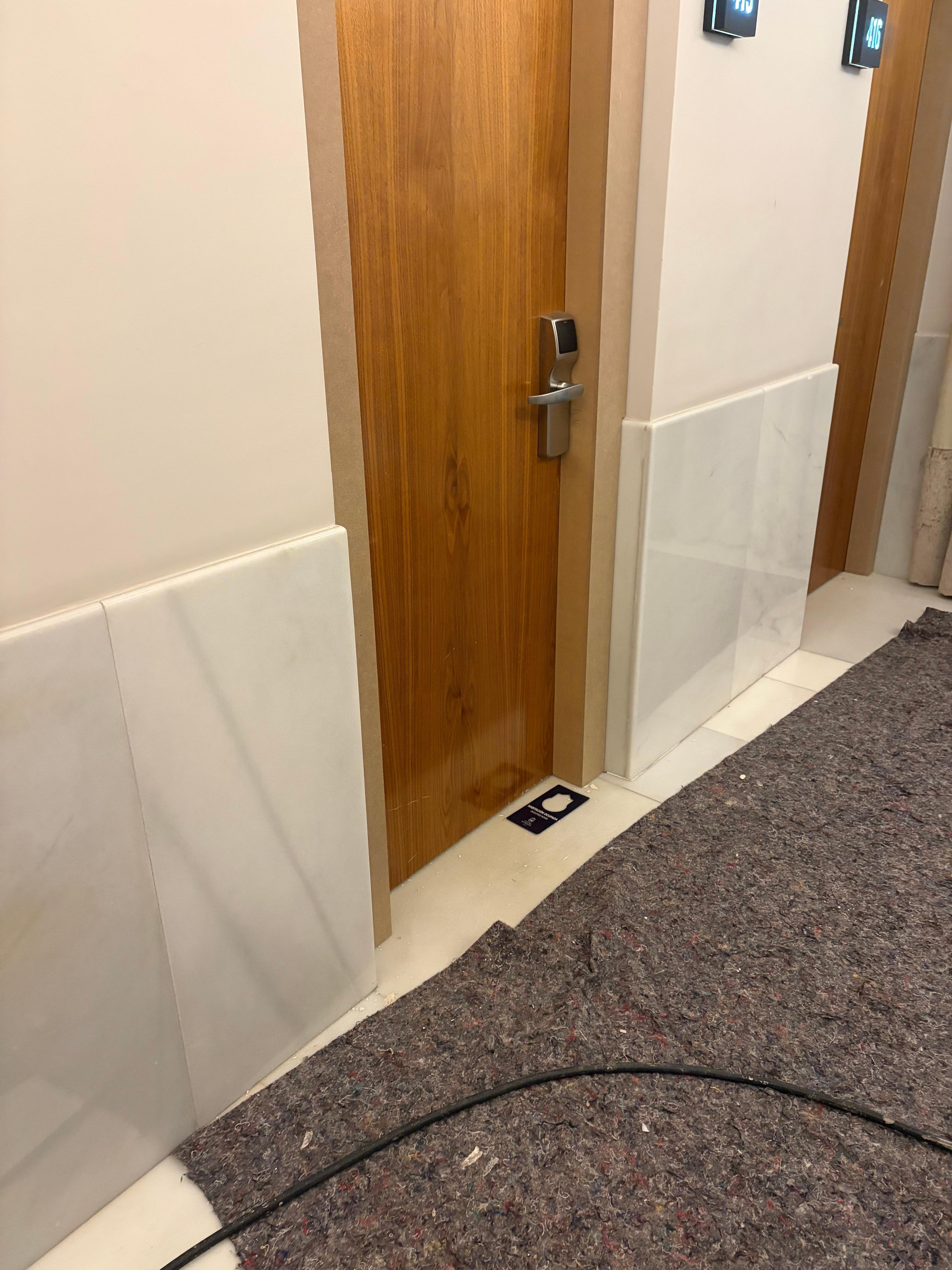 My door they were working on while I was inside