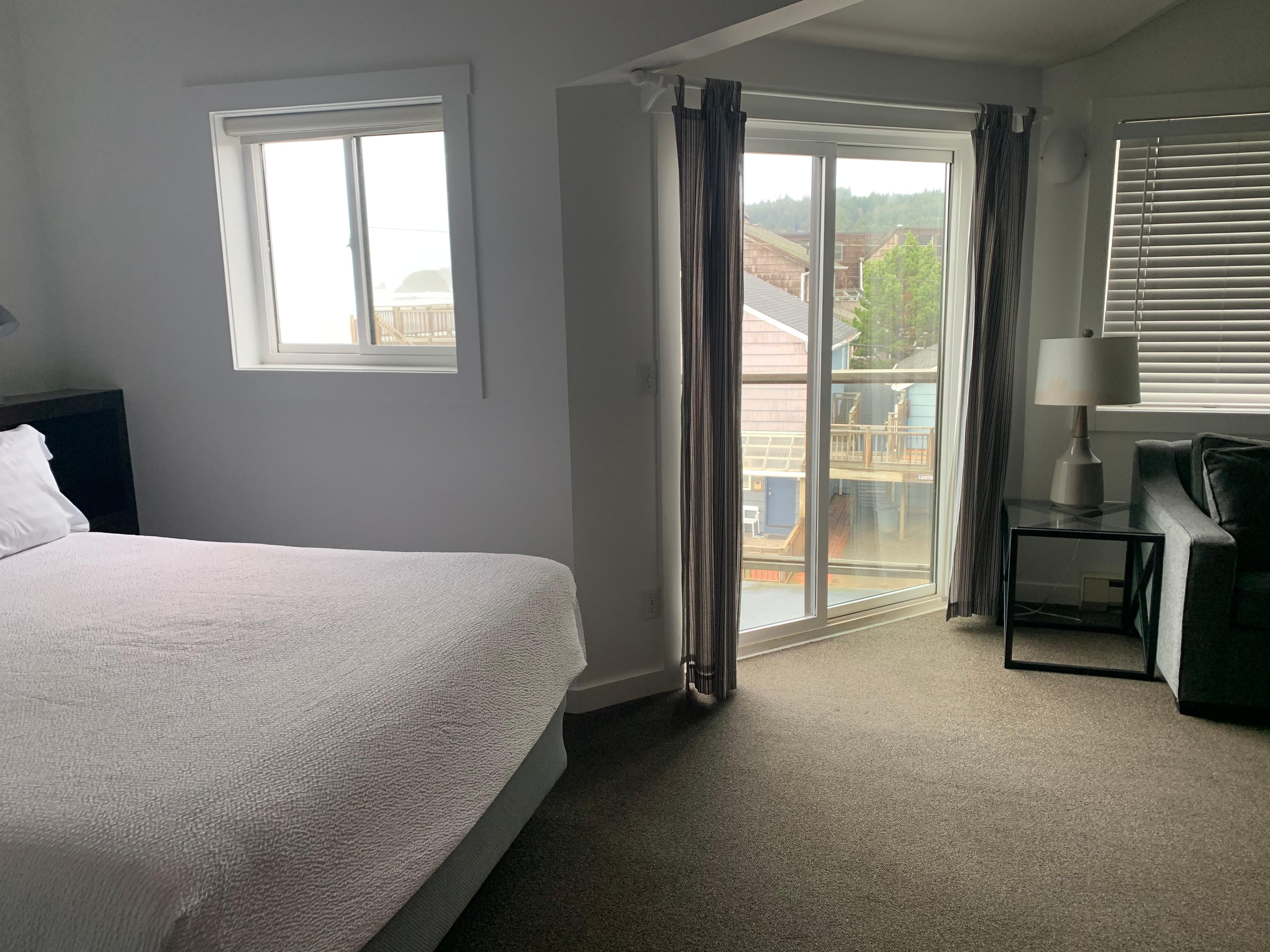 From door -bed on left balcony straight ahead—to the right is the sitting area and fireplace 