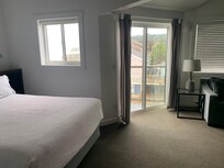 From door -bed on left balcony straight ahead—to the right is the sitting area and fireplace