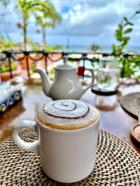 Rooftop view from Cafe Luna enjoying cappuccino