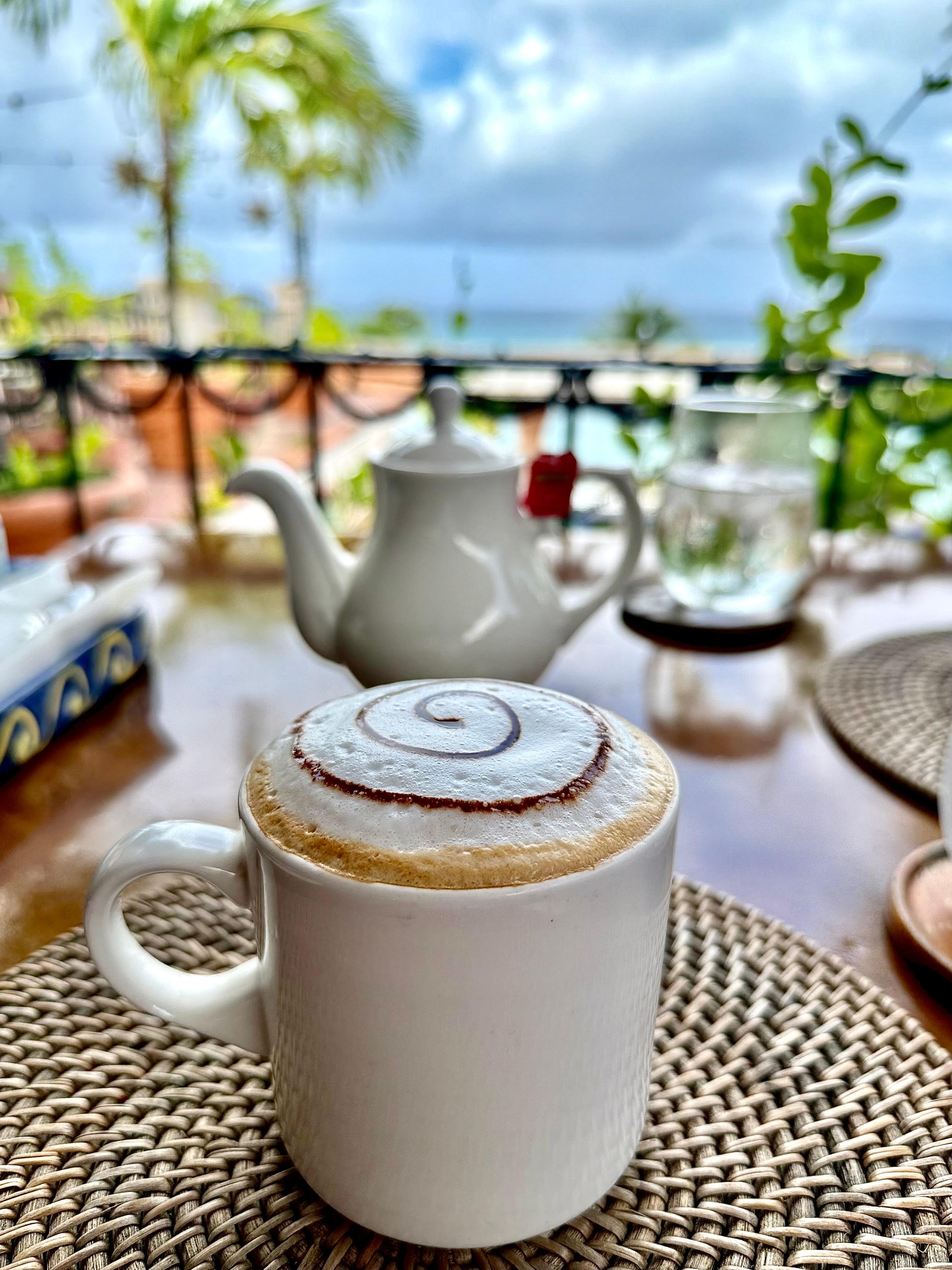 Rooftop view from Cafe Luna enjoying cappuccino
