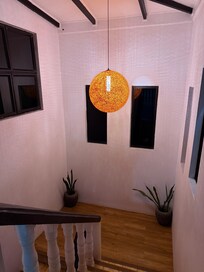 Stairway to room on upper level
