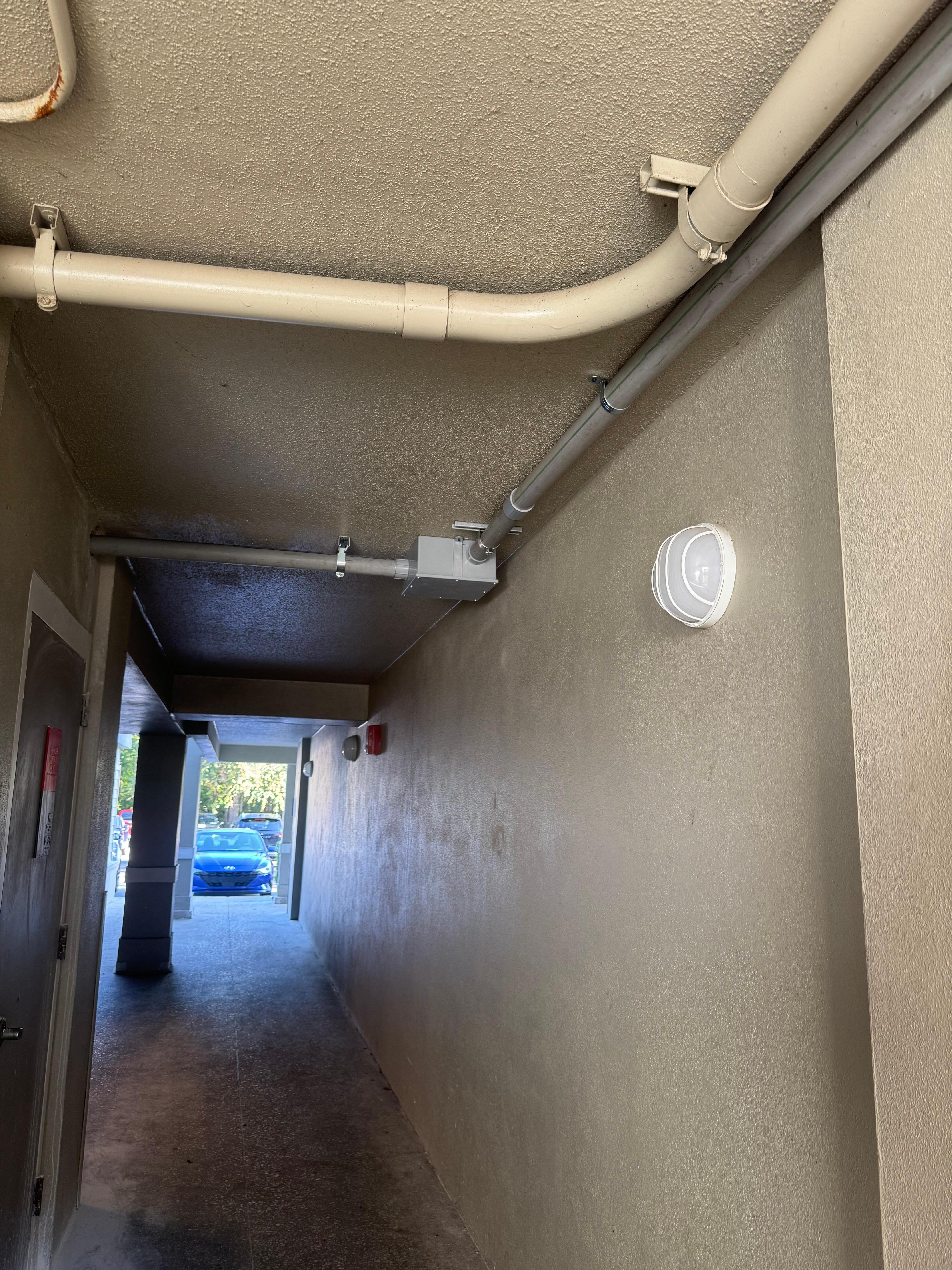 This was the pipe they were hanging. We had to walk under it to get to our room 