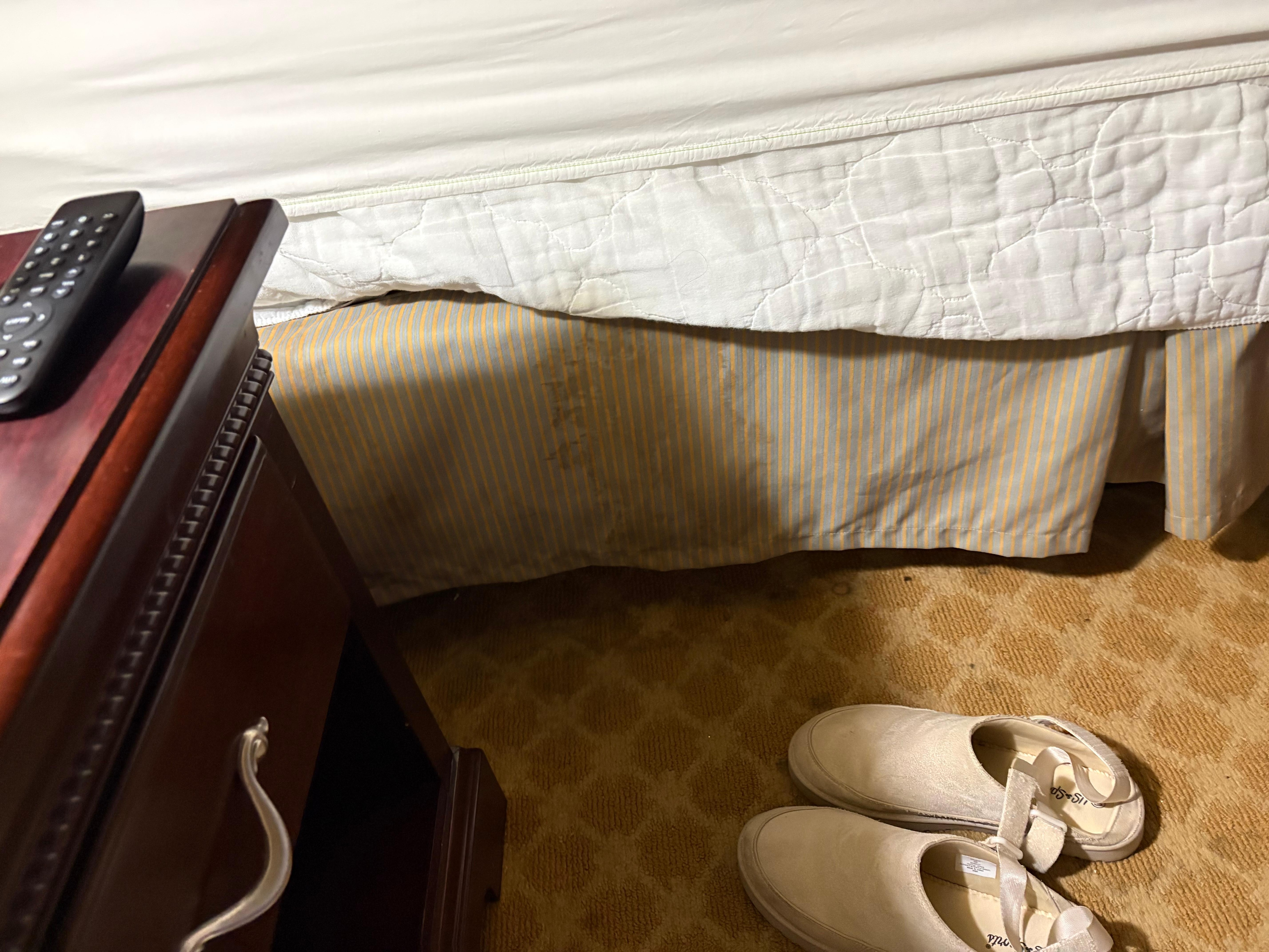 Bed sheets worn and stained