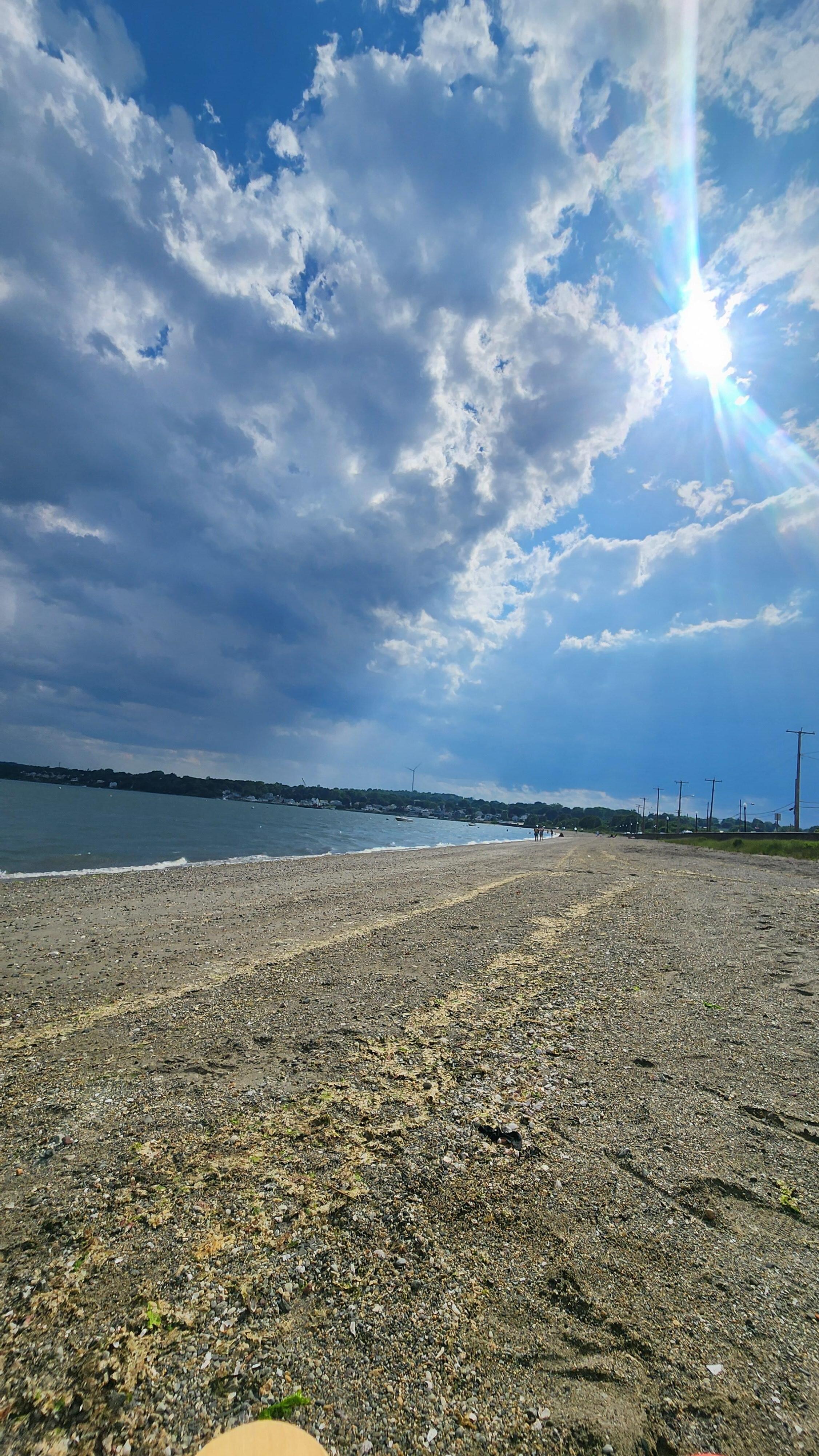 View looking down to the right of the house, public beach area