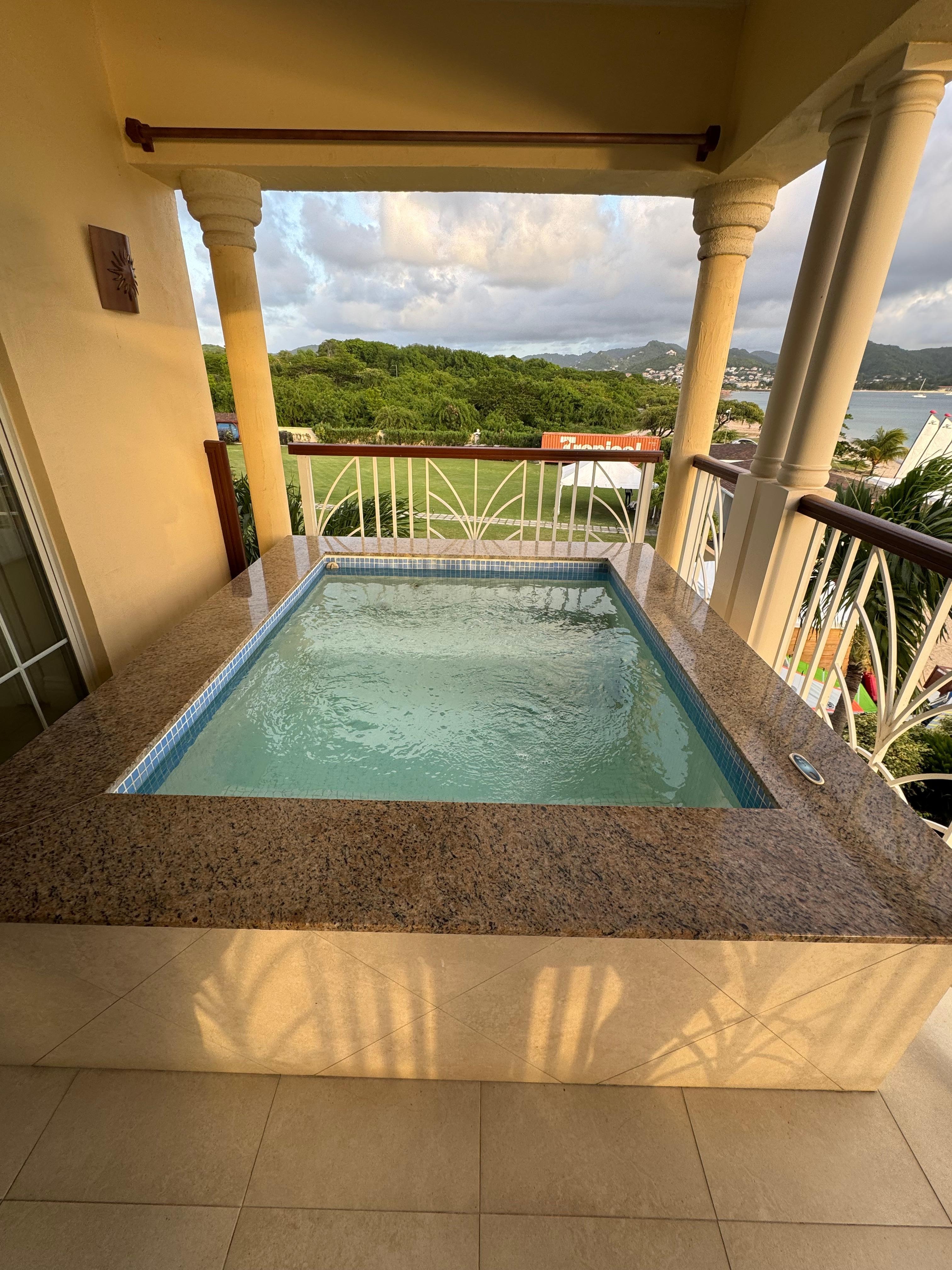 Hot tub with jets and lights