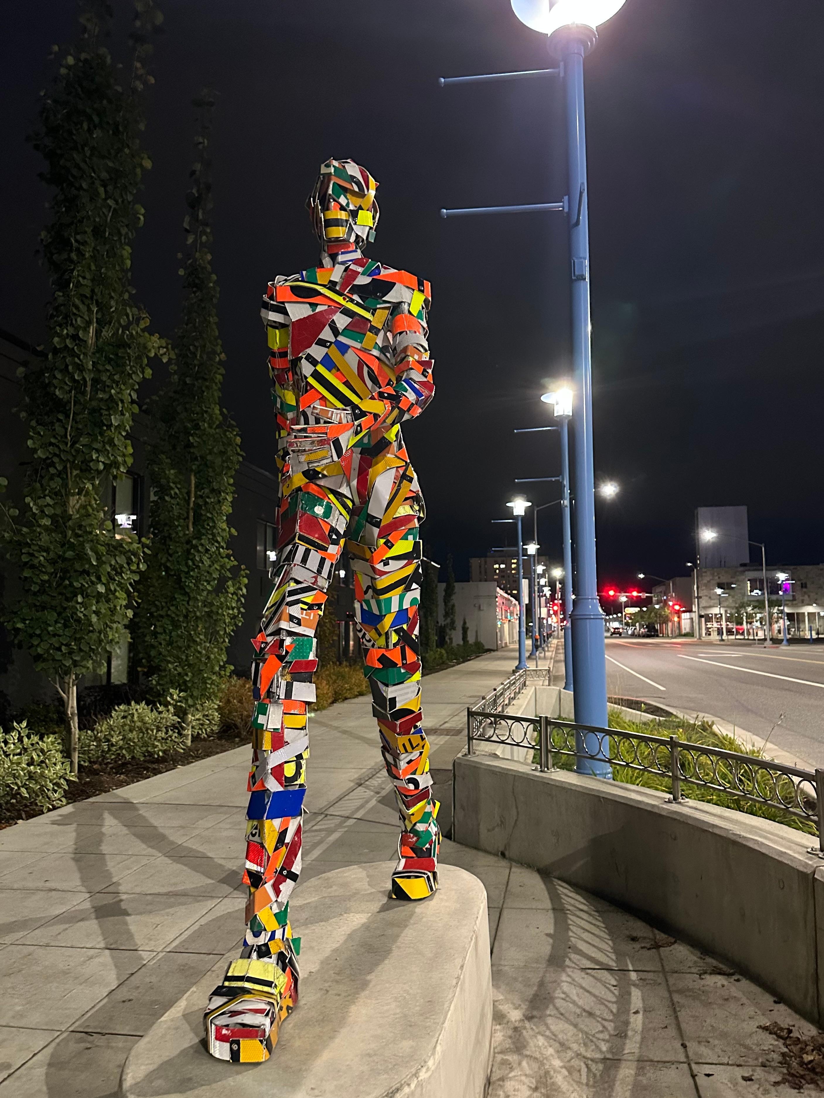 Cool art out on the sidewalk.