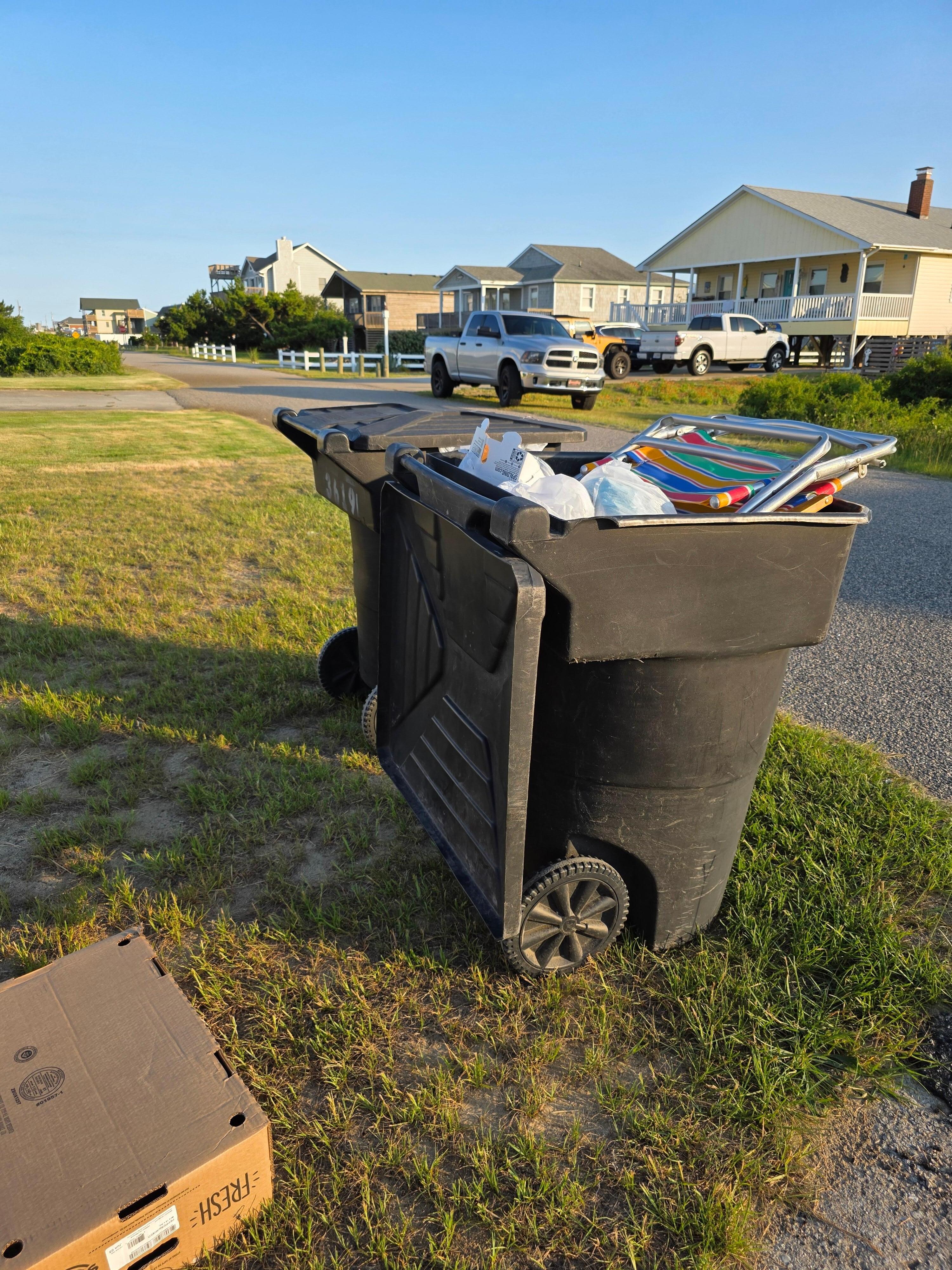 Trash that was all over the yard