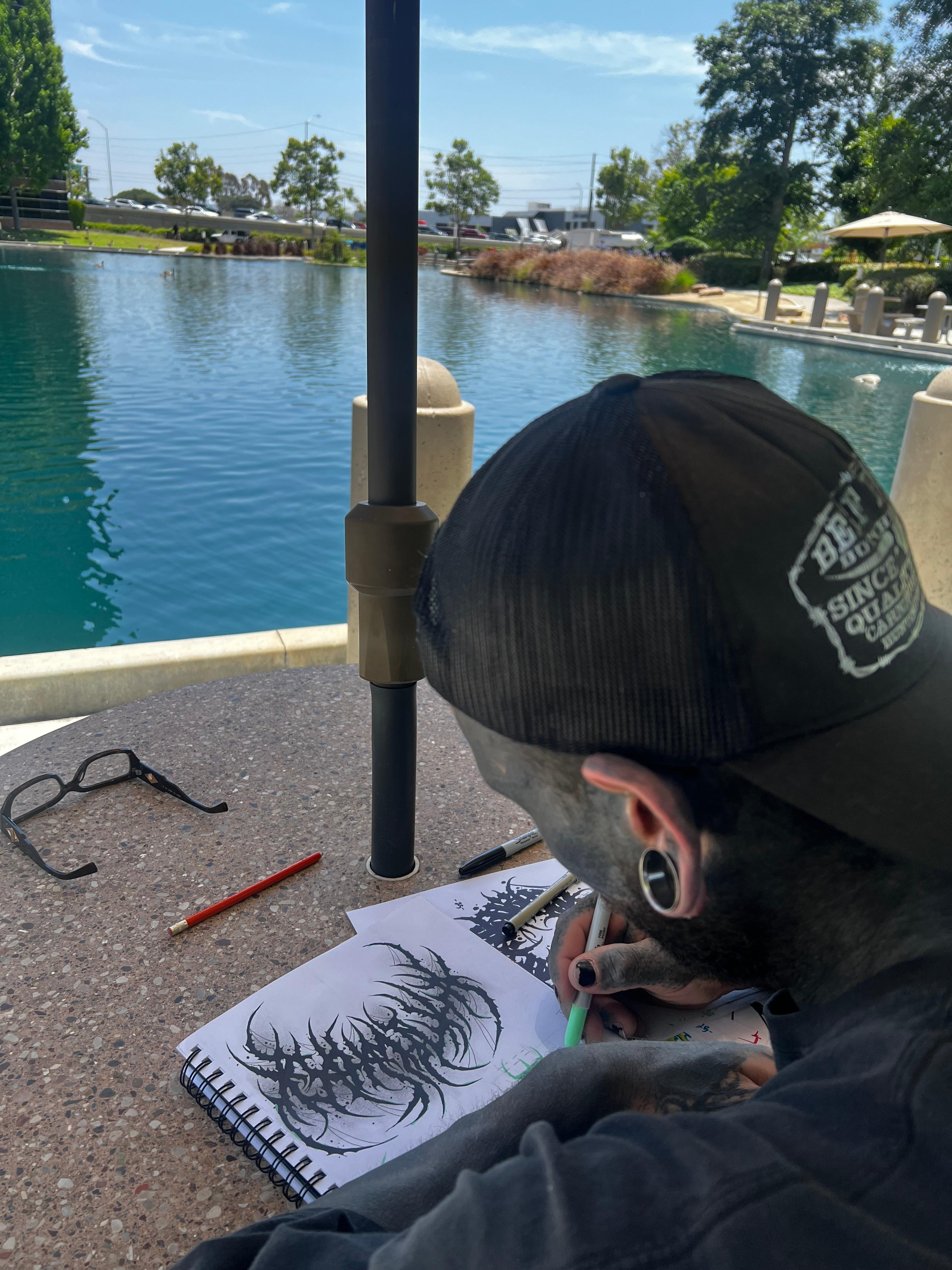 My buddy draw steps from the hotel at the pound
