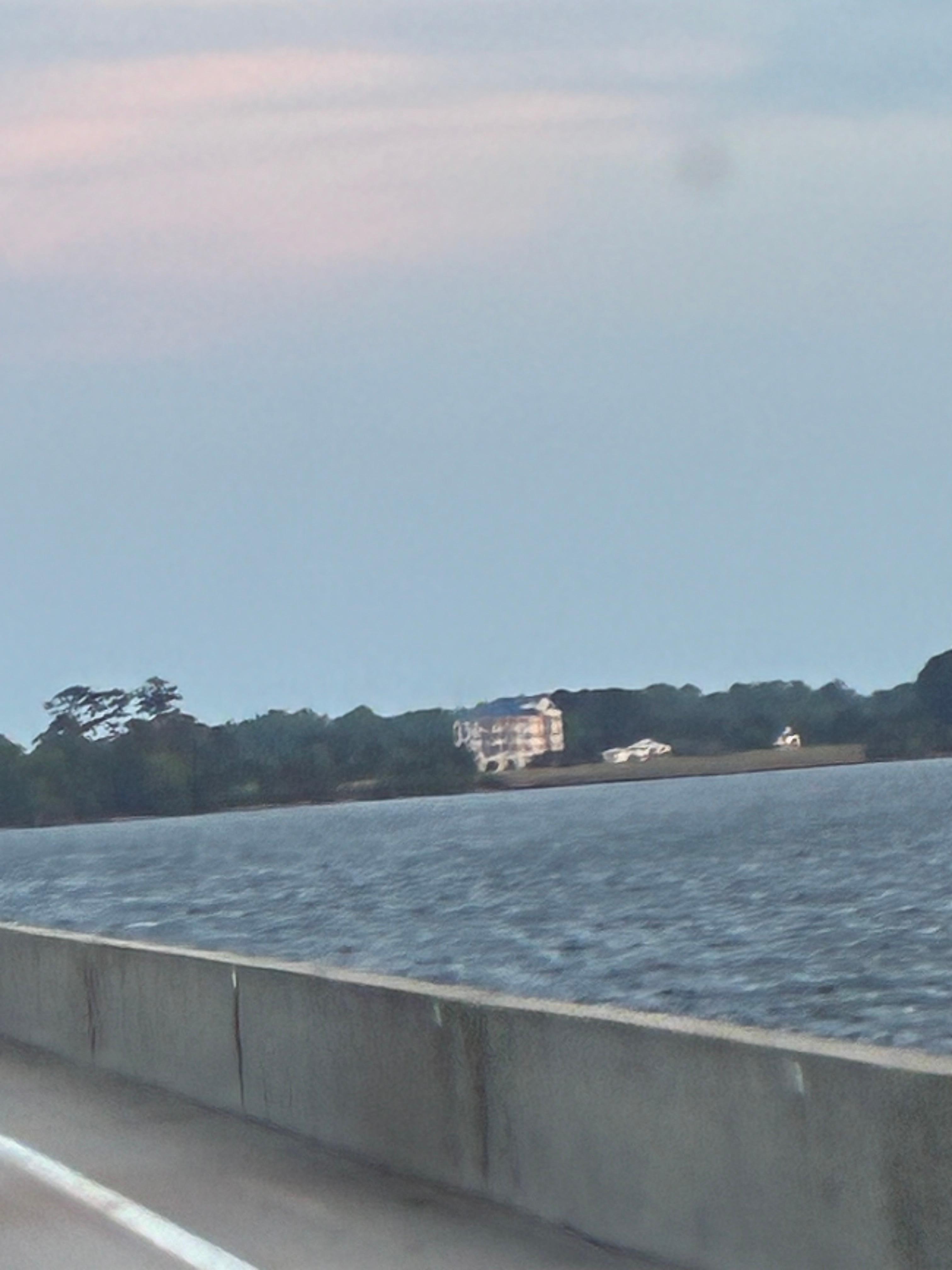 The resort from the bridge.  