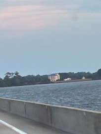 The resort from the bridge.