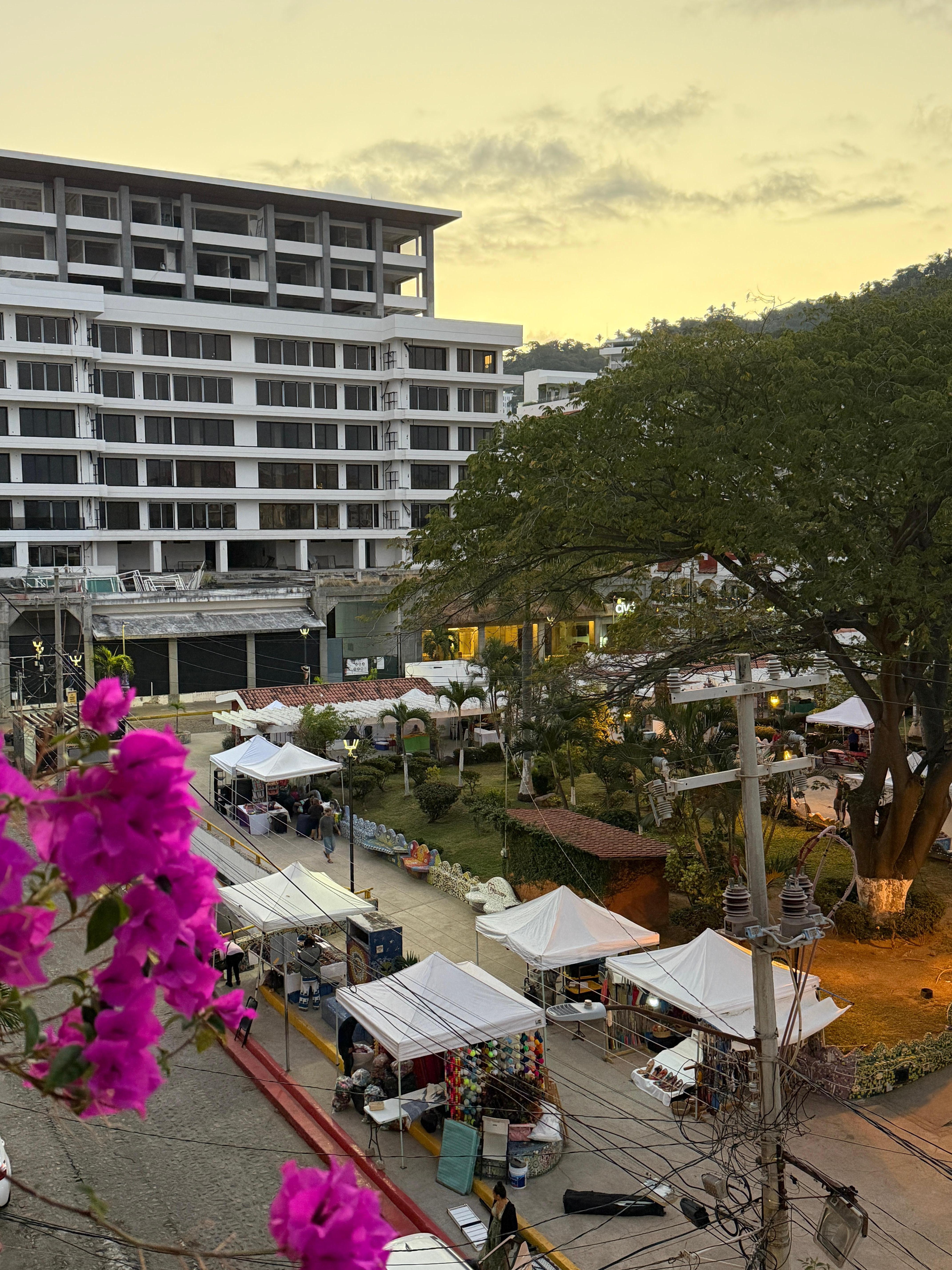 View of the Saturday Market set up