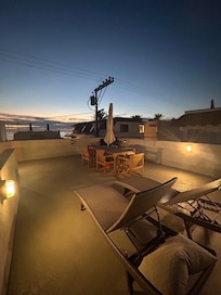 Large private rooftop patio.