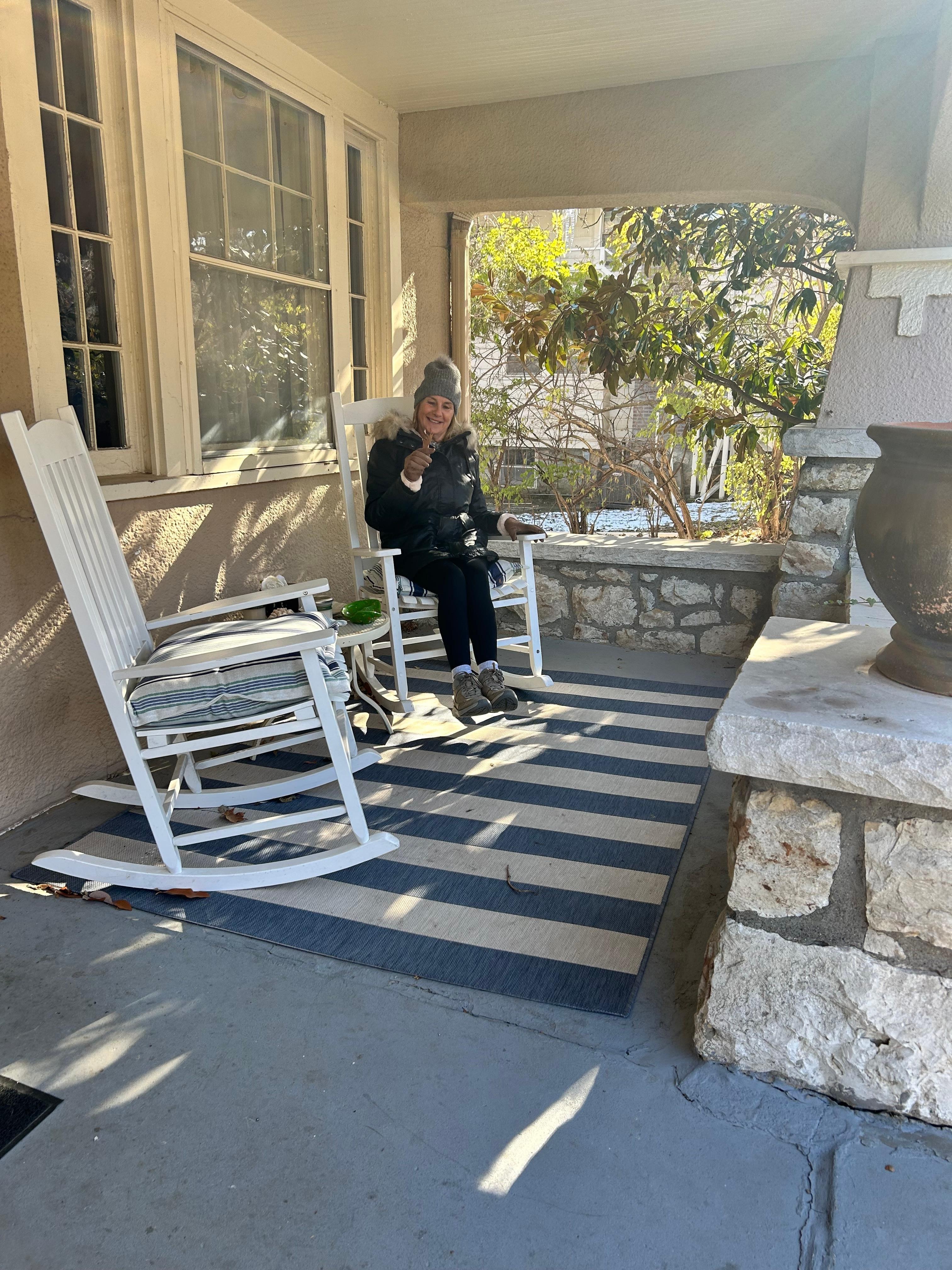Even though it was cold out, it was lovely to sit on the porch.