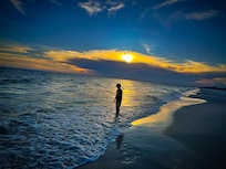Waves at sunset