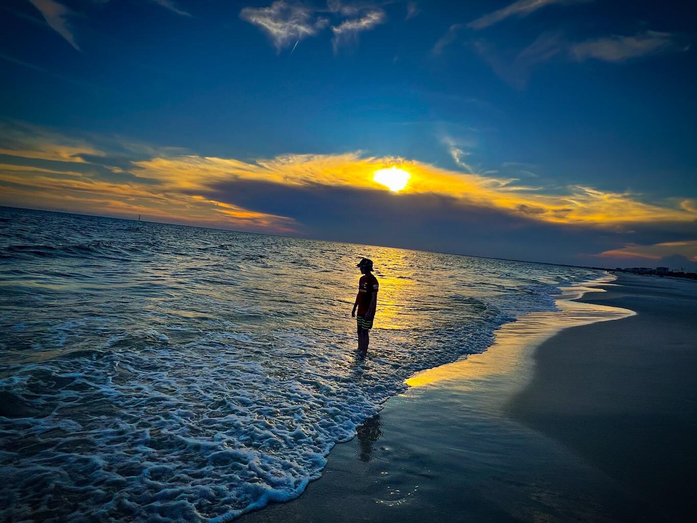 Waves at sunset