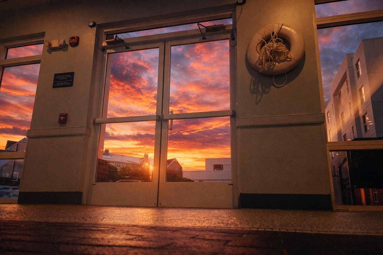 A sunset from the pool. 