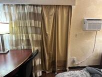 Torn curtains.