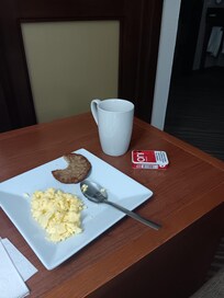 Couch was comfy. Ate breakfast in room