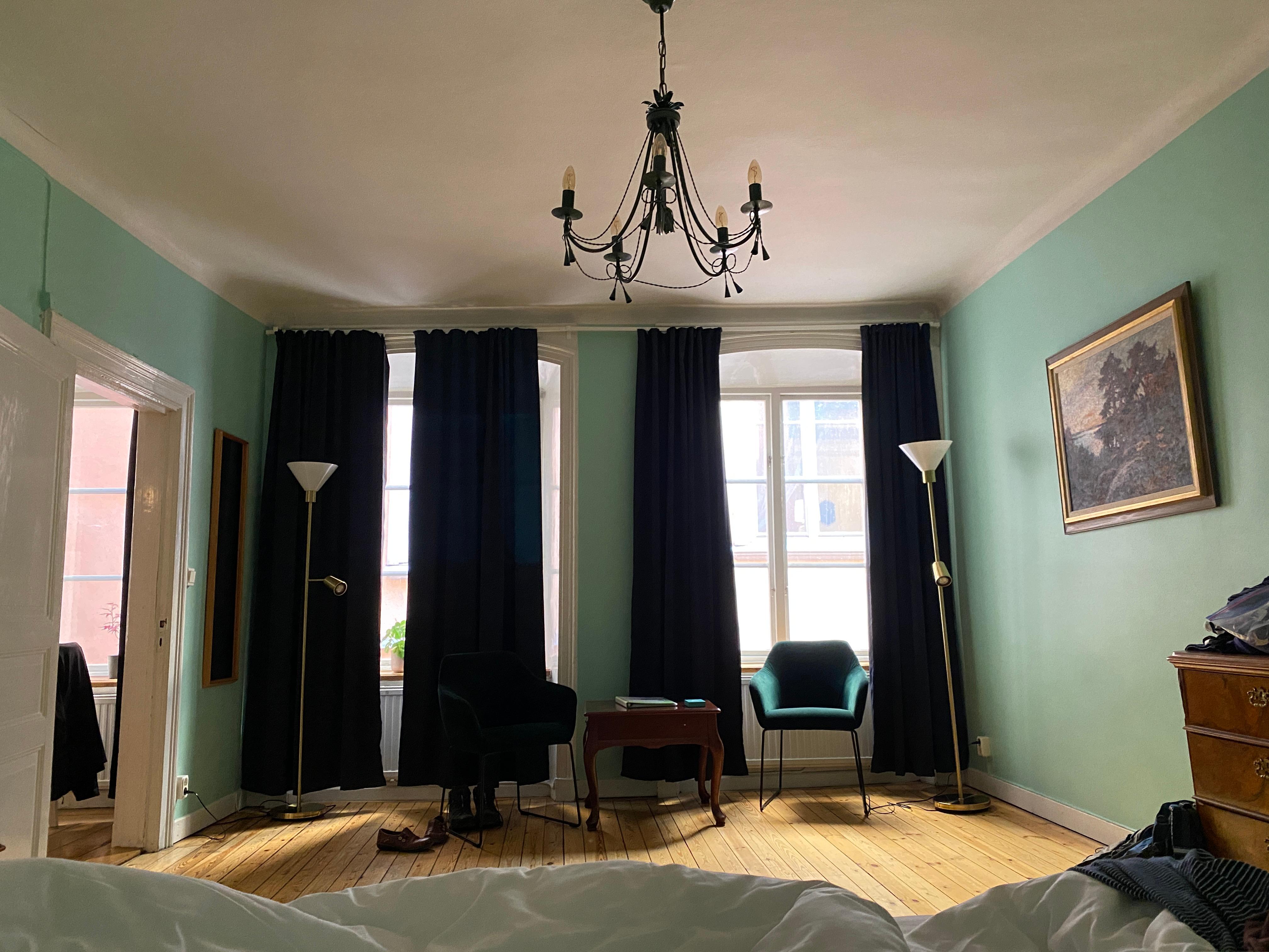 Bedroom, nice big windows and blackout curtains