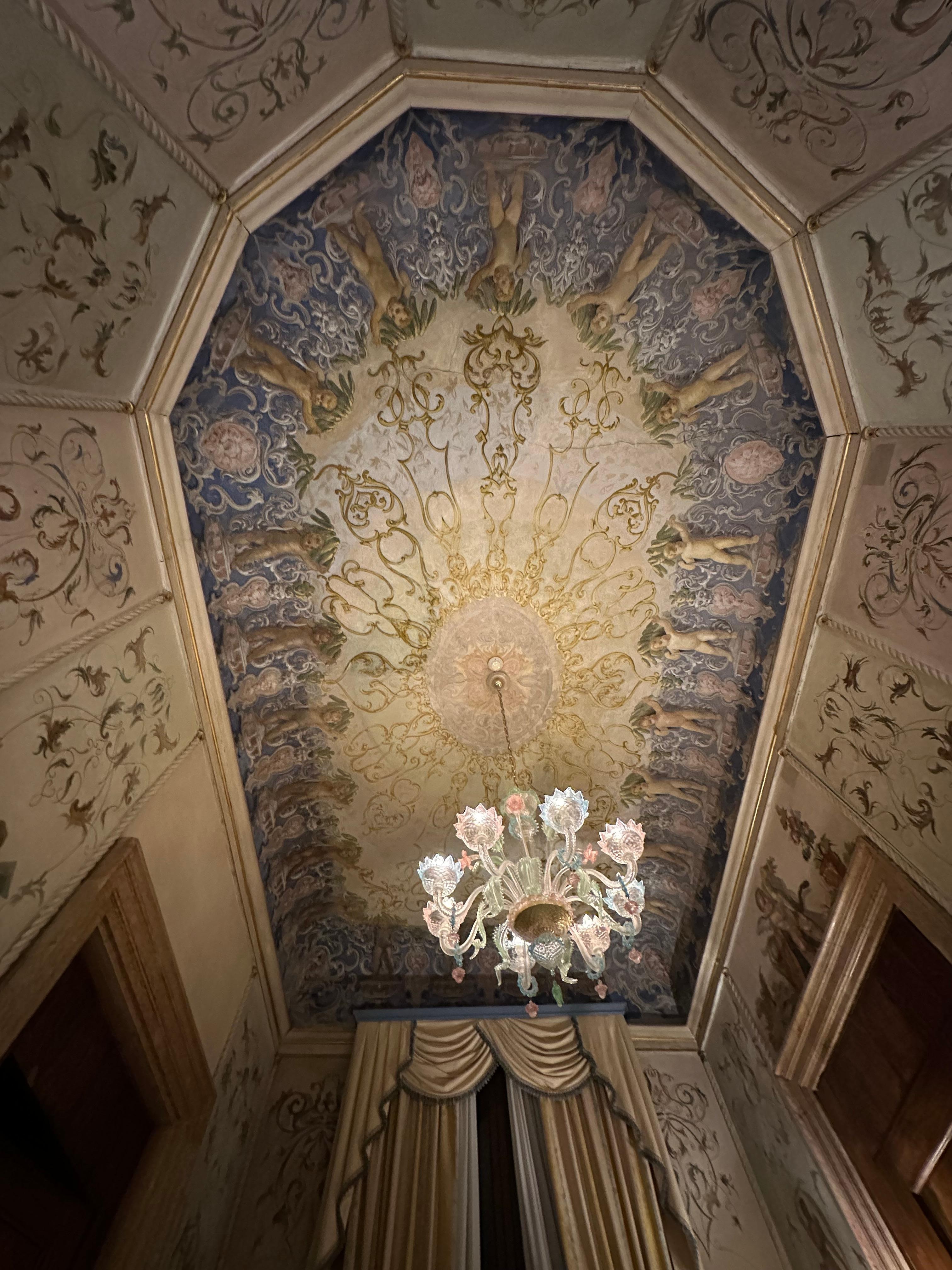 The ceiling of the room. 