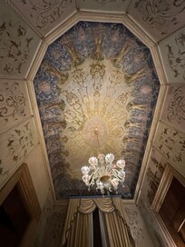 The ceiling of the room.