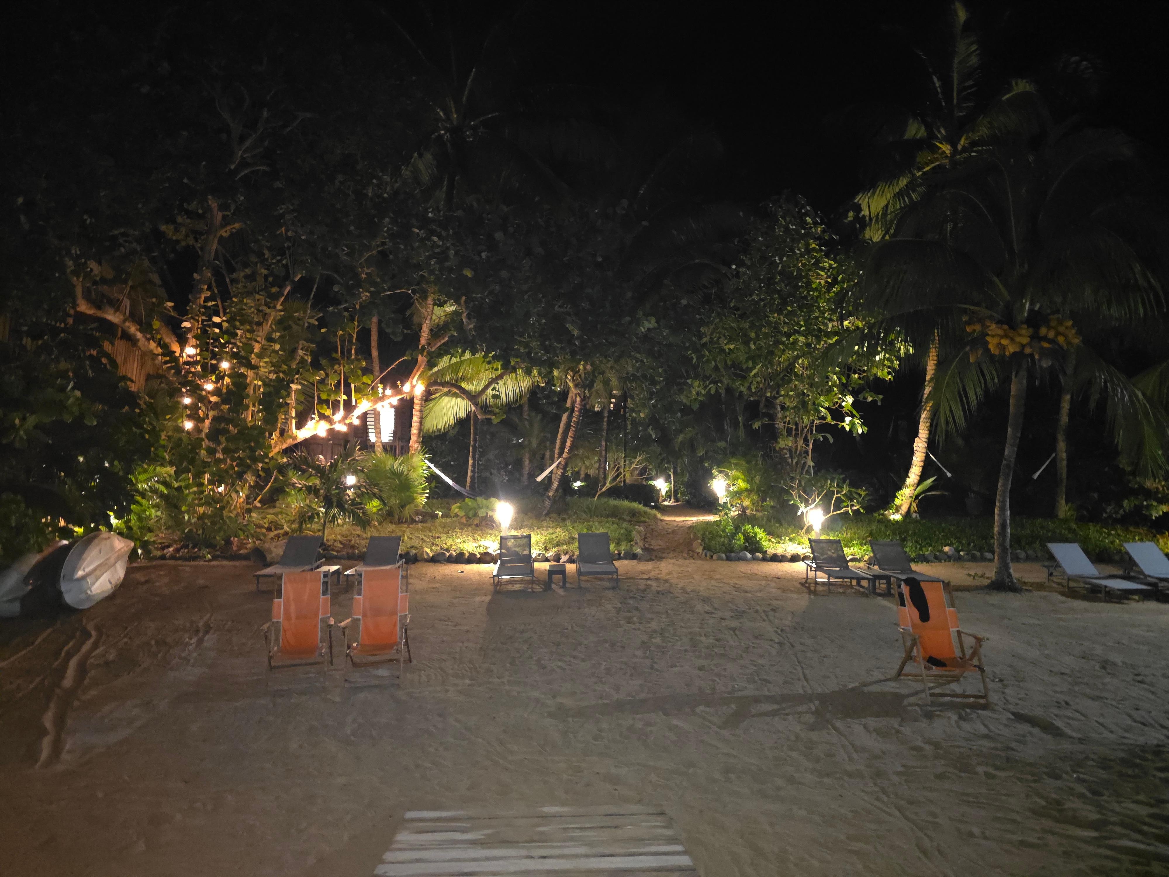 Nite view from the deck facing the grounds