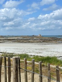 Vue de la terrasse ...la plage à marée basse