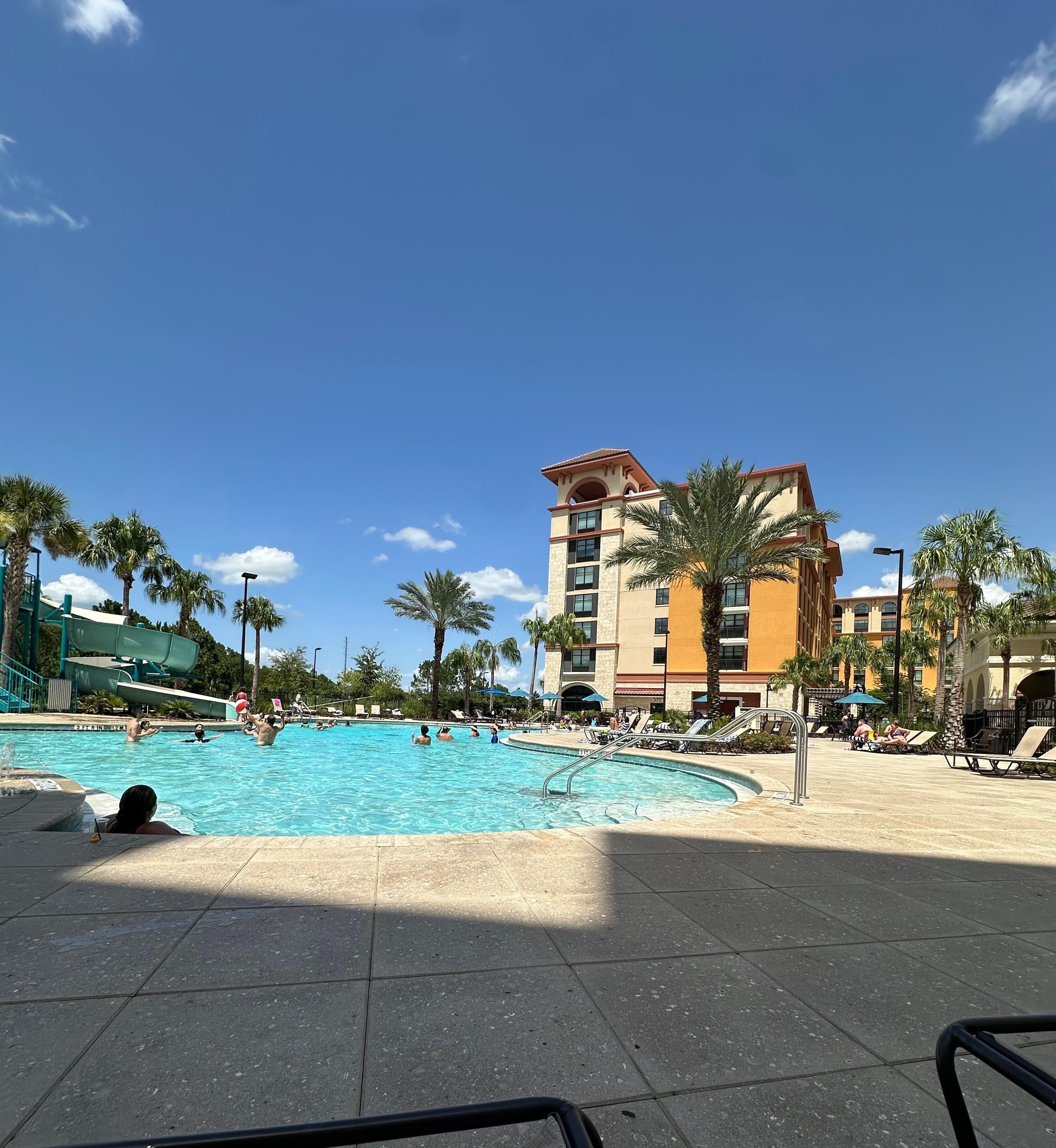Fun pool slide in hotel property
