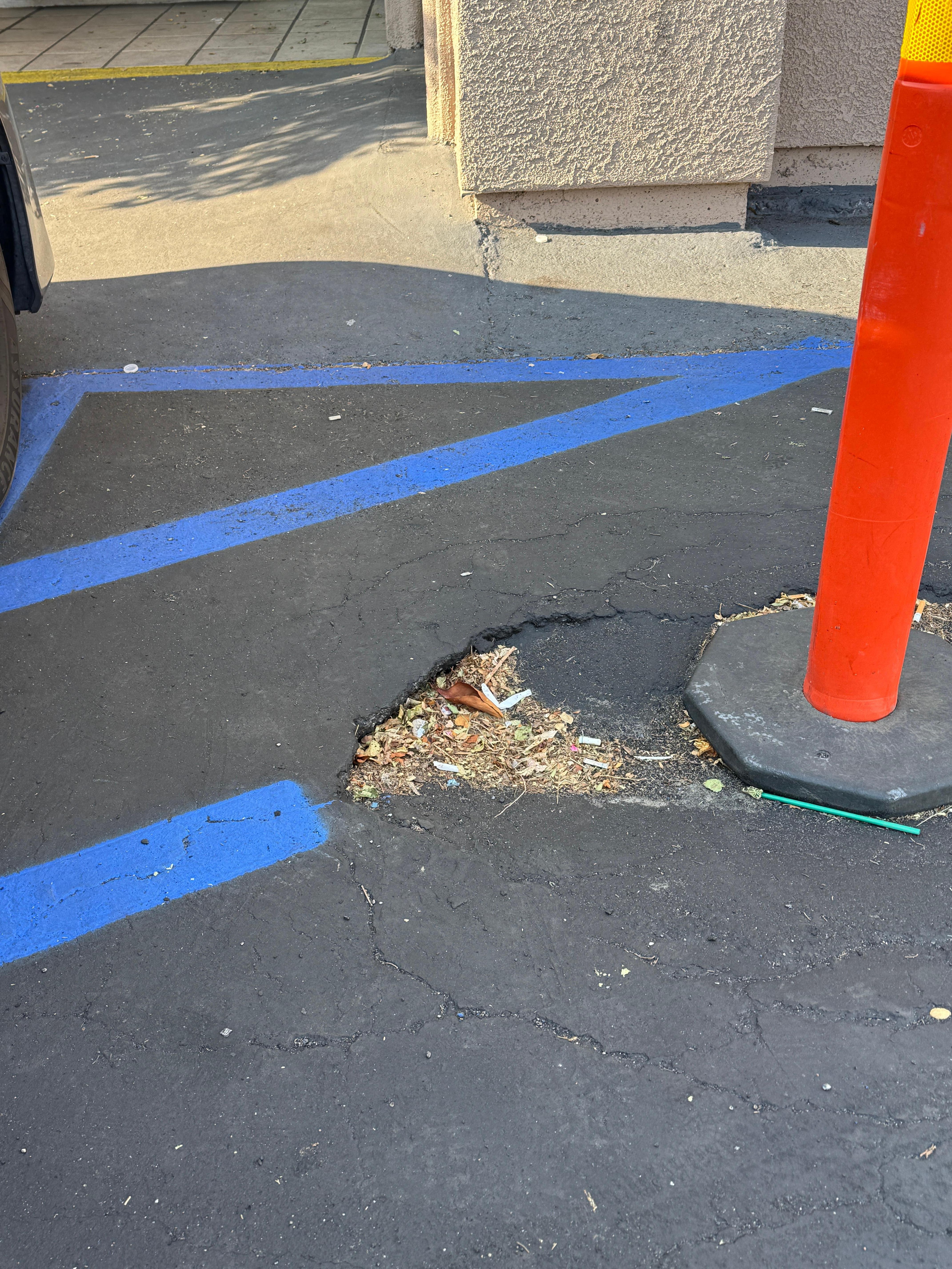 Sinkhole in parking lot 