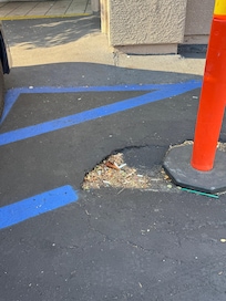 Sinkhole in parking lot