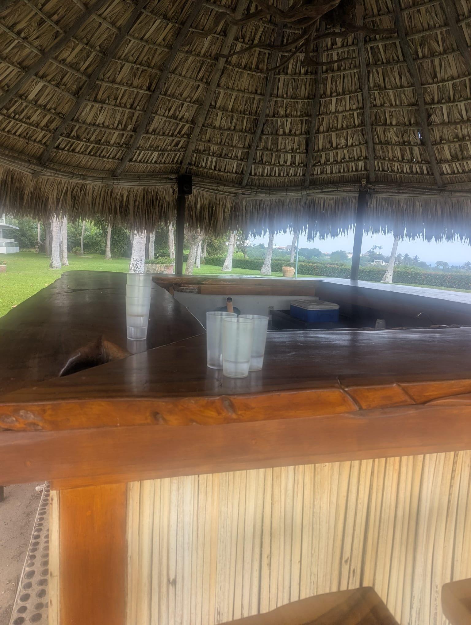 Used cups left on bar