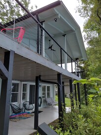 Upper deck & patio at lower level