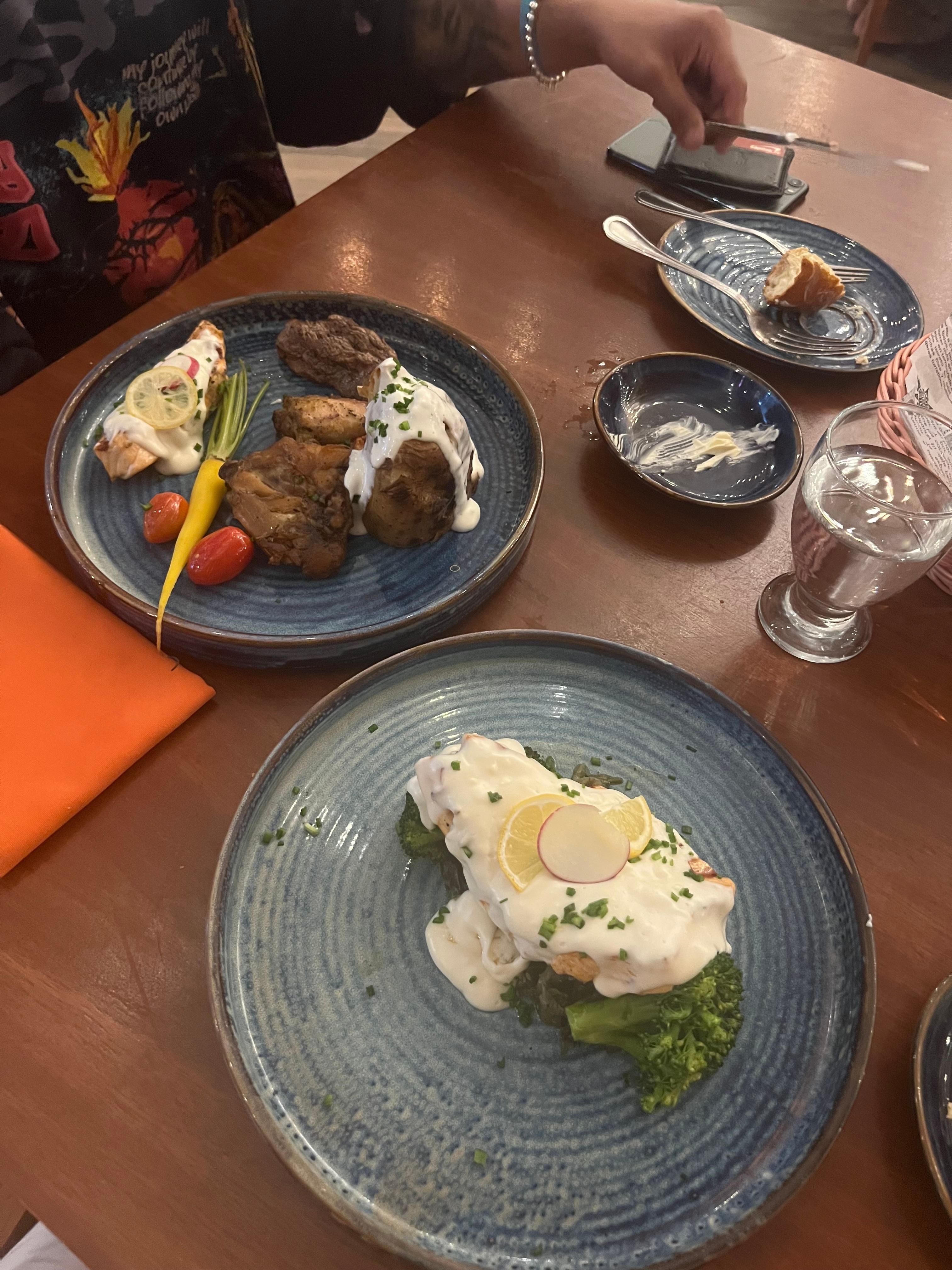 At Sunset dinner (raw salmon)