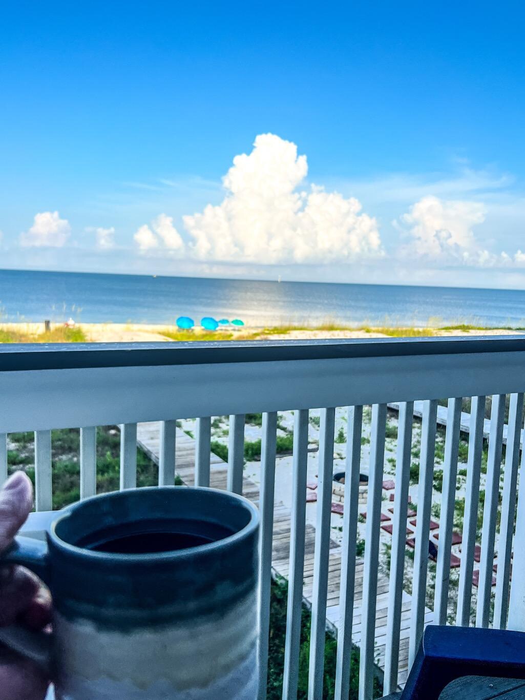 Morning coffee with a view from middle balcony