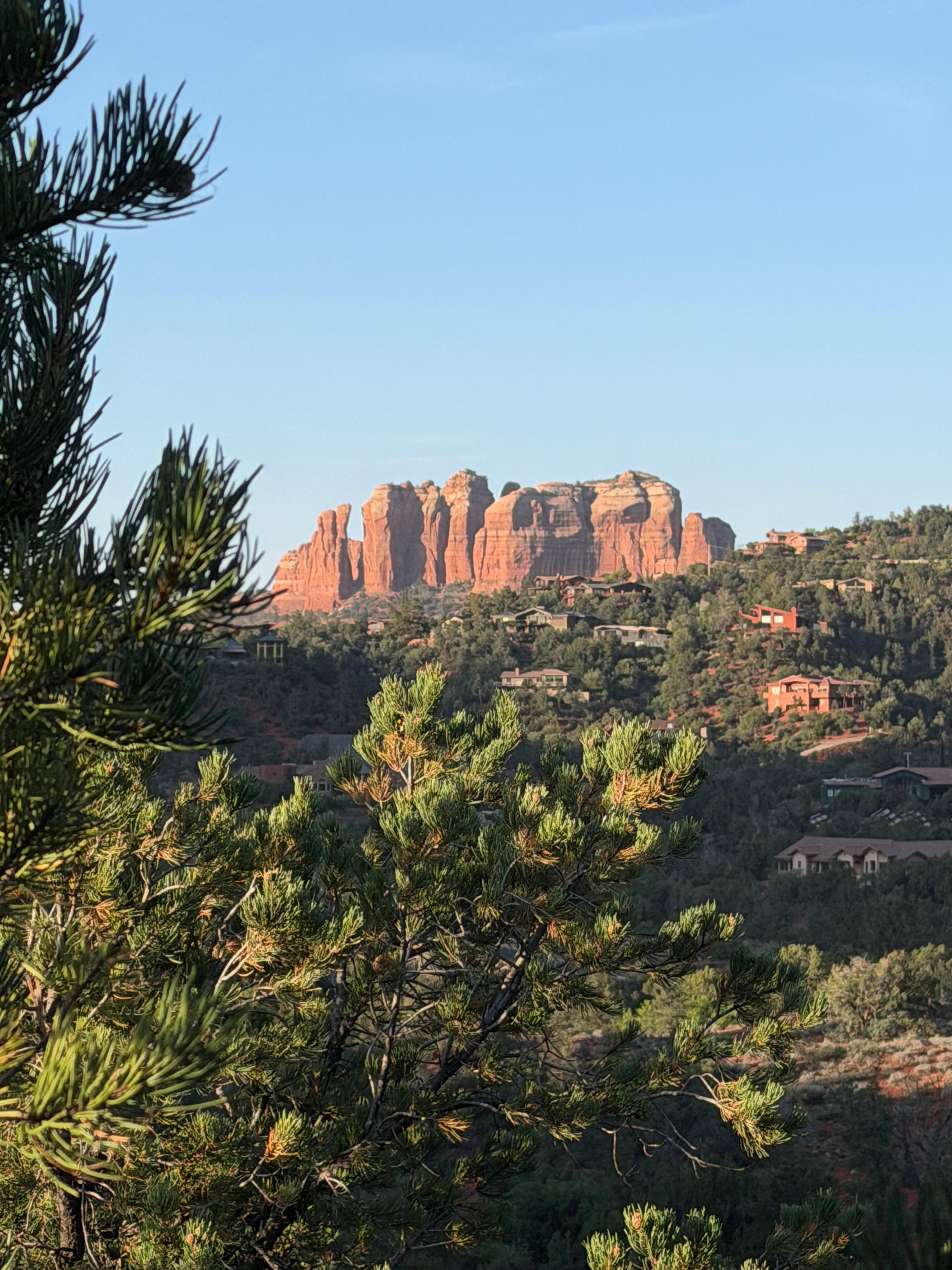 Cathedral rock at sunrise from the porch